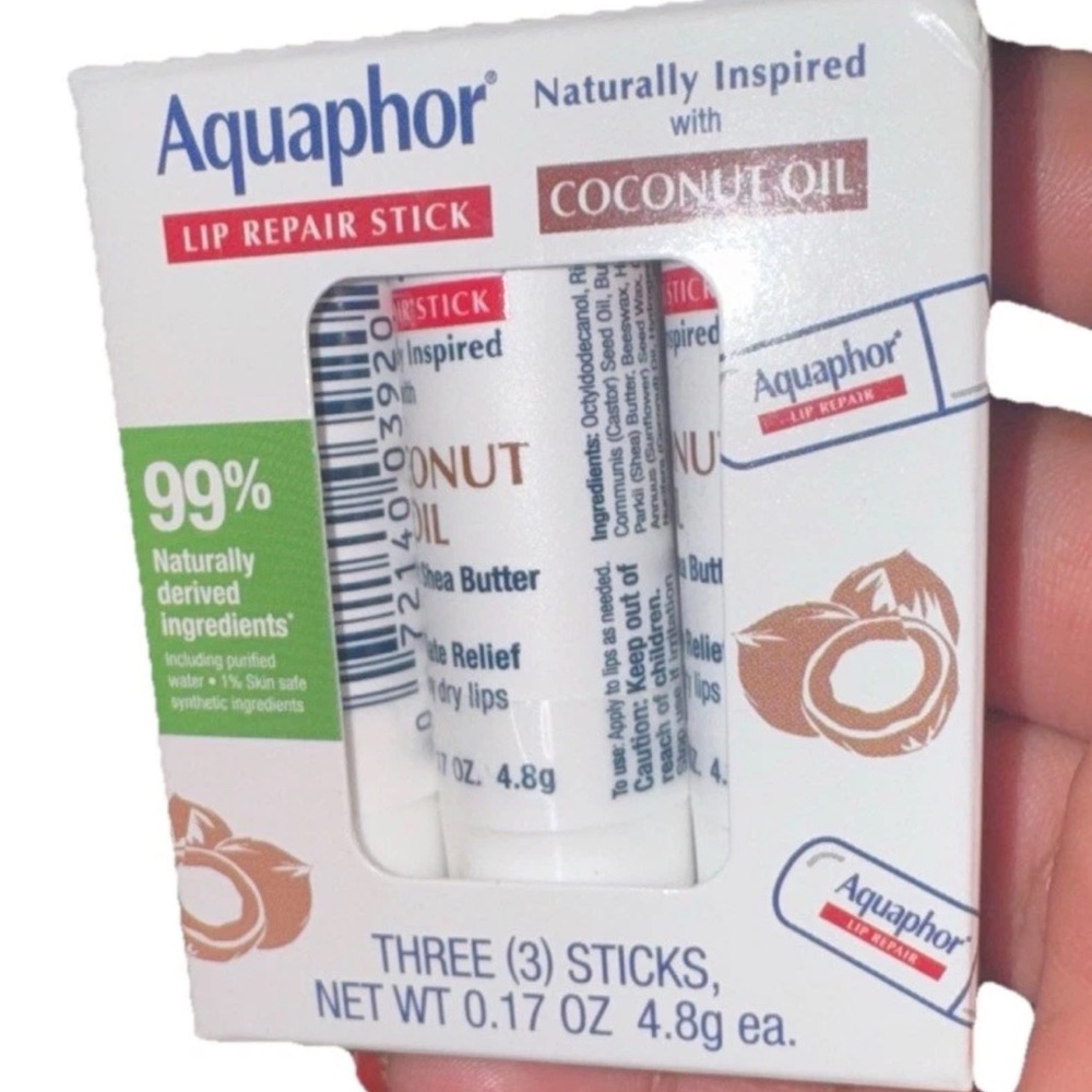 Aquaphor Lip Repair Stick with Coconut Oil 3-Pack